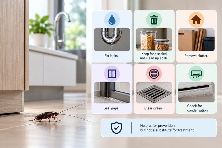 Close-up of cockroach droppings and pest activity signs to identify infestation in homes